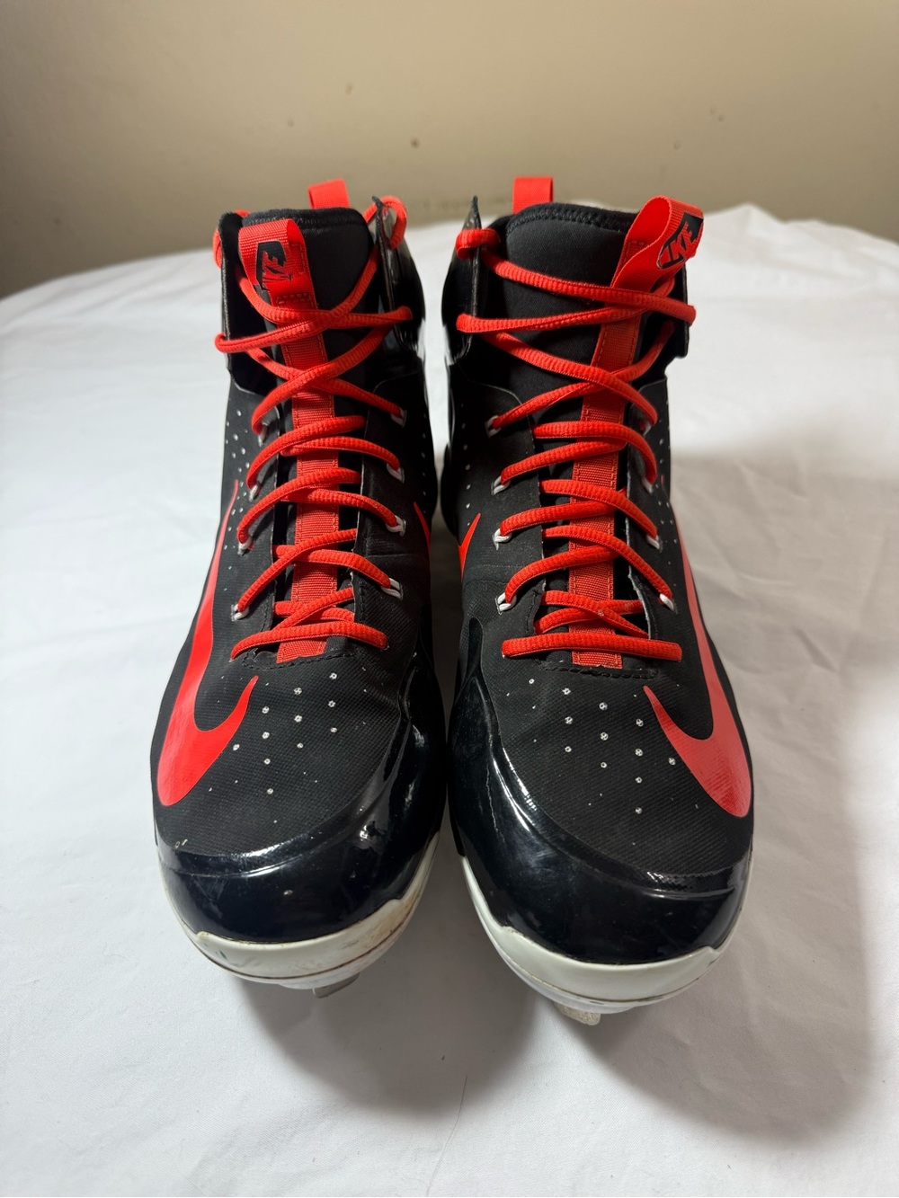 NikeiD Alpha Huarache Pro Metal Baseball Cleats Size 13 Black/Red